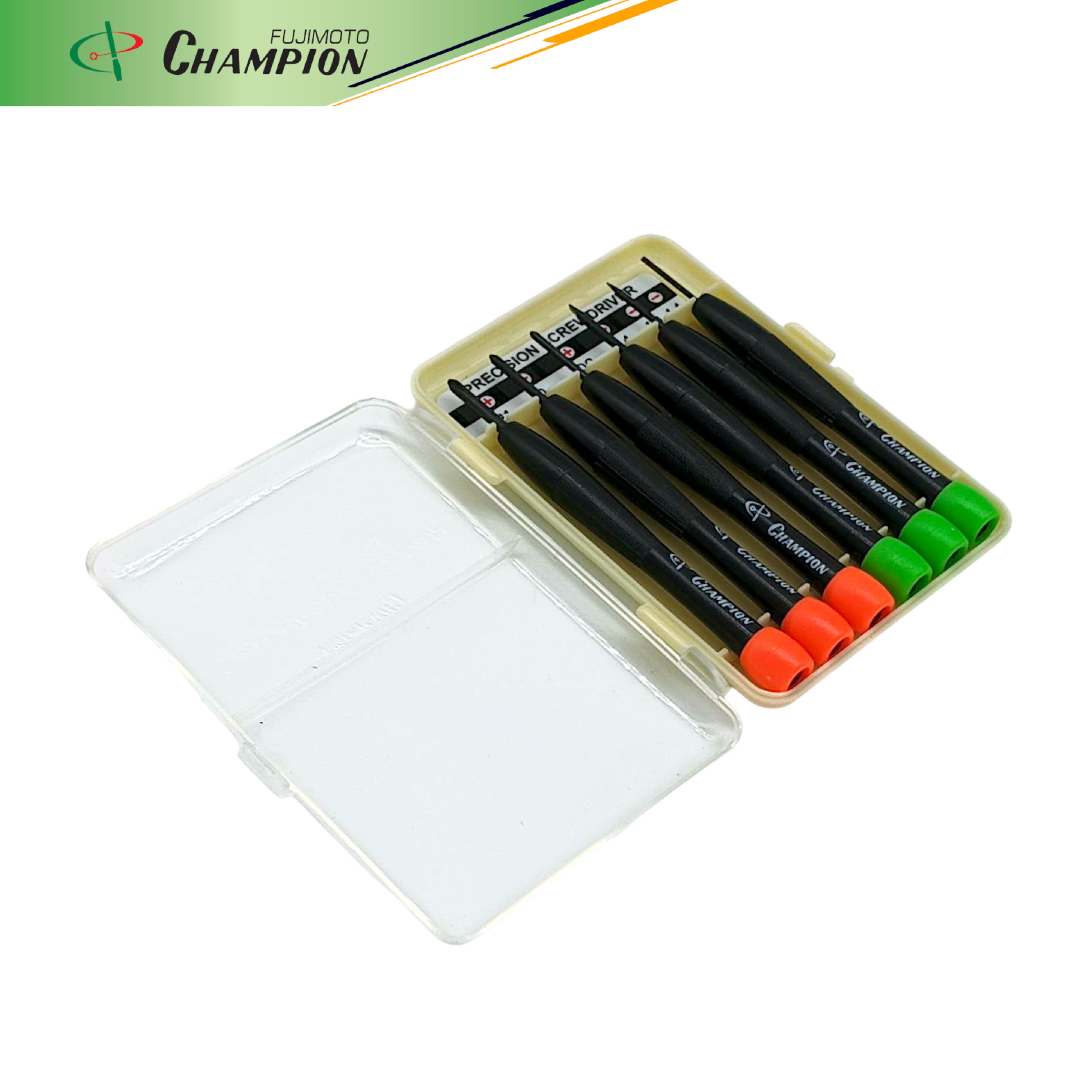 ไขควงซ่อมนาฬิกา ชุดไขควงซ่อมนาฬิกาด้ามพลาสติก 6 ชิ้น CHAMPION C220-01