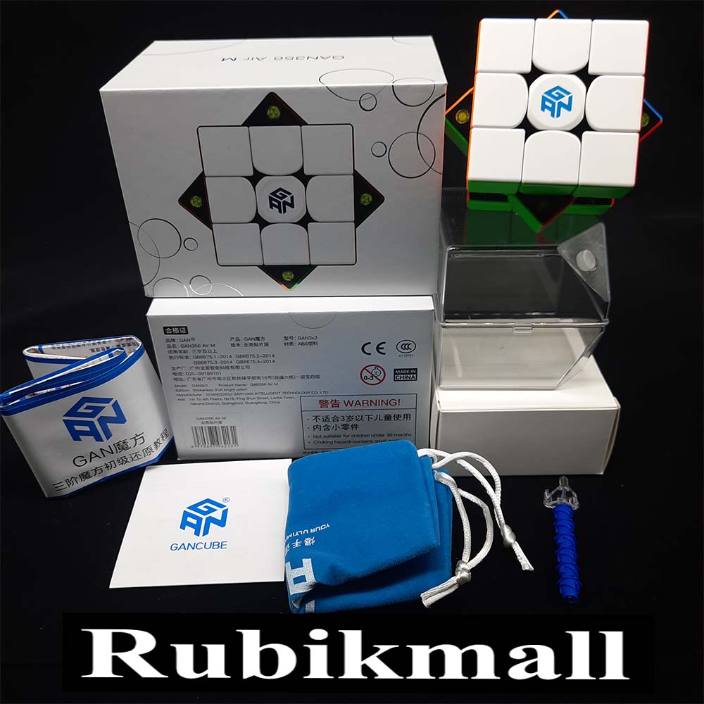 รูบิค3x3 ใหม่ New Rubik Gan356air M (ระบบแม่เหล็ก)เล่นลื่น ไม่มีป็อป antipop รับประกันคุณภาพรูบิคของแท้
