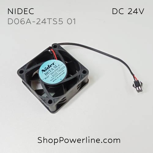 พัดลม Fan NIDEC (D06A-24TS5 01) DC24V 60x60x25mm 0.10A (2wire Black Plug)