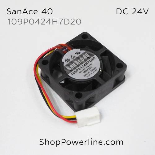 พัดลม Fan SanAce40 (109P0424H7D20) DC24V 40x40x15mm 0.08A (3wire White B2 Plug)