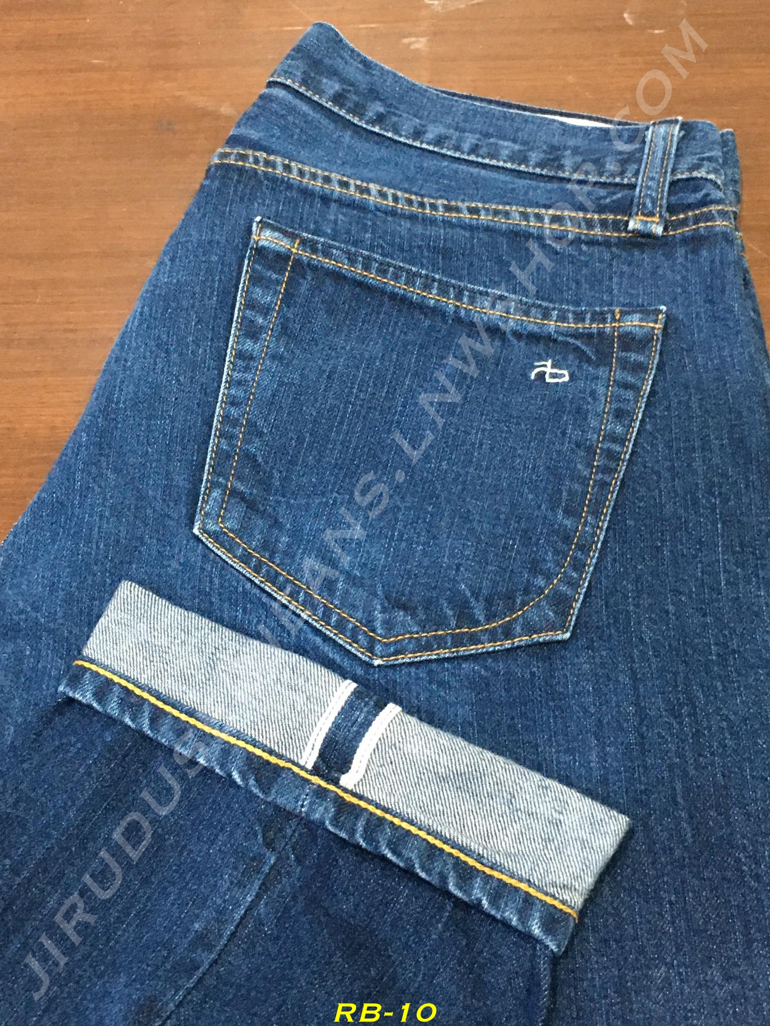 10. Rag & Bone - Fit 2 กระบอกเล็ก ผ้าดิบญี่ปุ่น ริมน้ำเงิน 10oz.เอว 33 ยาว 30 Made in USA