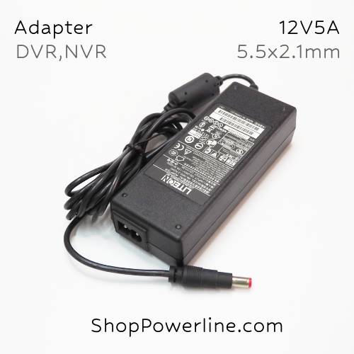 อะแดปเตอร์ Adapter DVR,NVR 12V 5A (5.5x2.1mm) LITEON