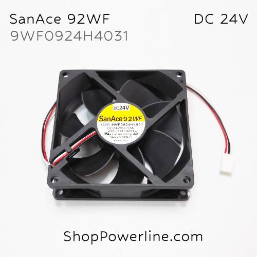 พัดลม Fan SanAce92WF (9WF0924H4031, A90L-0001-0583) DC24V 92x92x25mm 0.13A (3wire White B2 Plug)