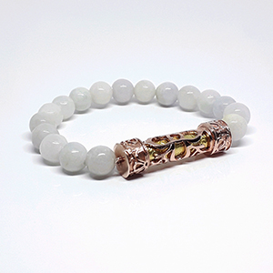 Braselets Jade คั่น Silver 92.5% @ M 5.5 cm. White Color 1 SKU-BRA801