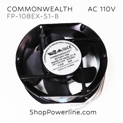 พัดลม Fan COMMONWEALTH (FP-108EX-S1-B) AC110V 172x150x51mm.(2wire)