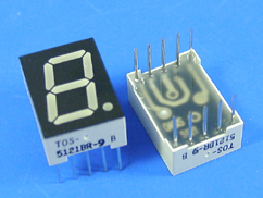 TOS-5161AE-B,7-SEGMENT COMMON CATHODEเซเว่นเซกเมนท์คอมมอนคาโธด1หลักสีแดง10ขาราคาตัวล่ะ