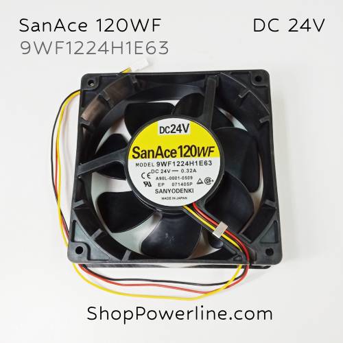 พัดลม Fan SanAce120WF (9WF1224H1E63) DC24V 120x120x38mm 0.32A (3wire White B2 Plug)