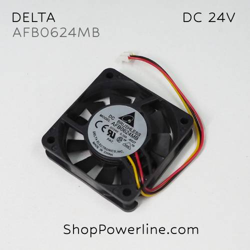 พัดลม Fan DELTA (AFB0624MB) DC24V 60x60x15mm 0.10A (3wire White C2 Plug)