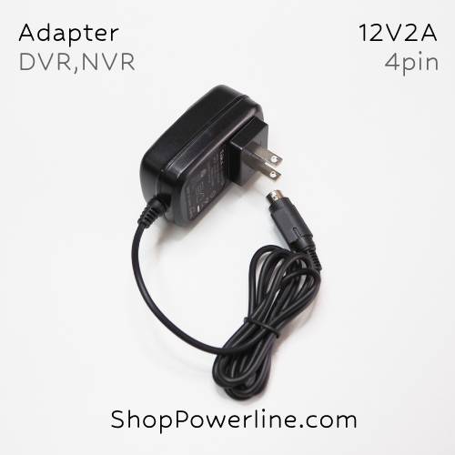อะแดปเตอร์ Adapter DVR,NVR 12V 2A (4Pin)(Dual Pin Top+, Buttom-) SM/PS