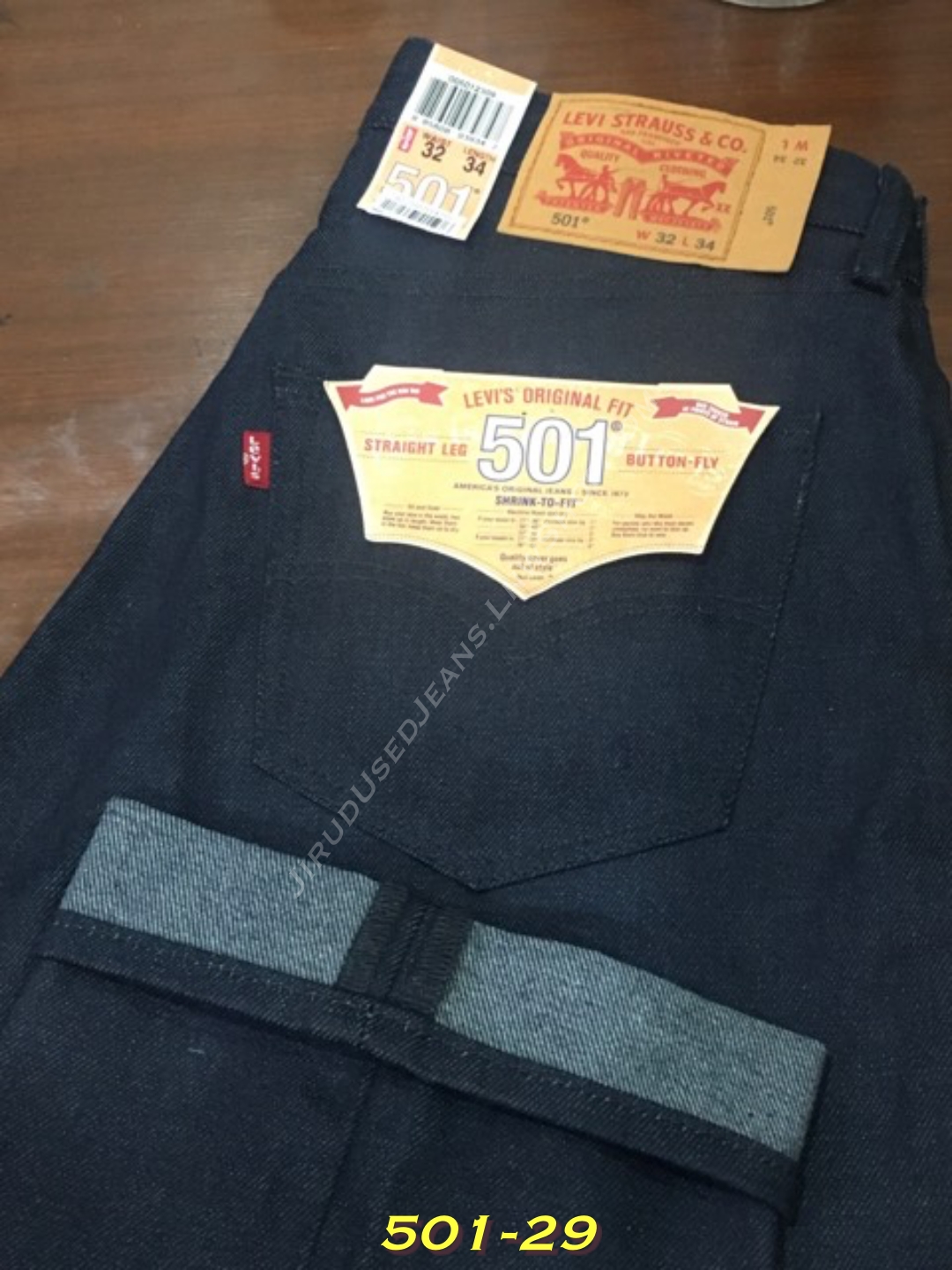 29. ใหม่ - Levi’s 501 Shrink-to-Fit ผ้าดิบ White Oak เอว 33 ยาว 34