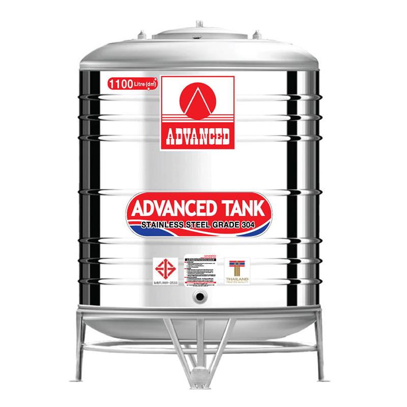 แท้งค์น้ำสแตนเลส แอ็ดวานซ์ ADVANCED รุ่นพื้นนูน AV1100 ขนาด 1100 ลิตร (มอก.)
