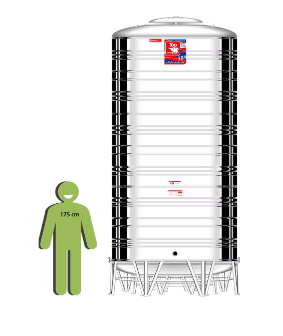 แท้งค์น้ำสแตนเลส ตราท็อปช้าง รุ่น TY 10000 ขนาด 10,000 ลิตร (มอก.)