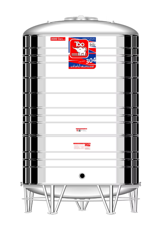 แท้งค์น้ำสแตนเลส ตราท็อปช้าง รุ่น TY 3000 ขนาด 3000 ลิตร (มอก.)
