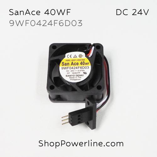 พัดลม Fan SanAce40WF (9WF0424F6D03, A90L-0001-0507#A) DC24V 40x40x20mm 0.076A (3wire Fanuc 3pin Plug)