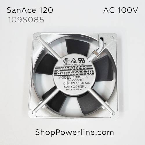 พัดลม Fan SanAce120 (109S085) AC100V 120x120x25mm 0.16/0.14A (2pin)