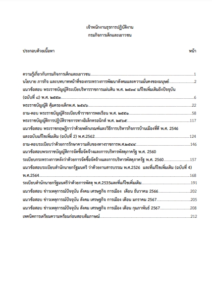 โหลดแนวข้อสอบ เจ้าพนักงานธุรการปฏิบัติงาน กรมกิจการเด็กและเยาวชน