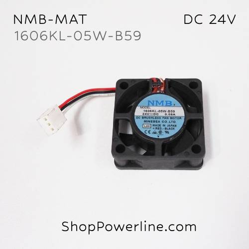 พัดลม Fan NMB-MAT (1606KL-05W-B59) DC24V 40x40x15mm 0.08A (3wire White B2 Plug)