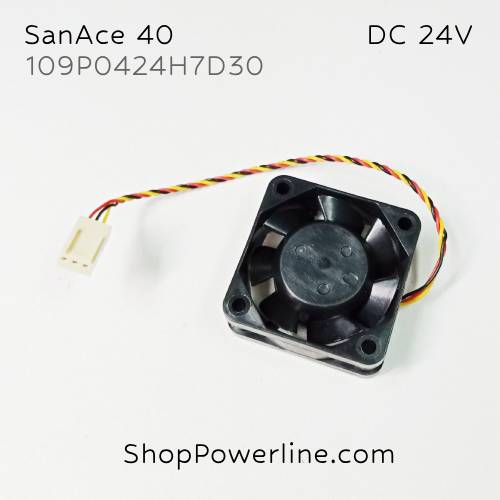 พัดลม Fan SanAce40 (109P0424H7D30) DC24V 40x40x15mm 0.08A (3wire White B2 Plug)