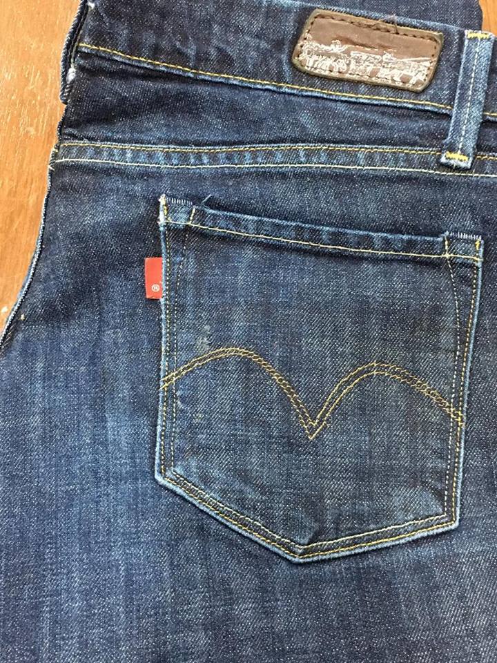 4. กางเกงยีนส์ขาเดฟผู้หญิง - Levi's Capital E ขาเดฟ เอว 34 ยาว 38 สะโพก 40 Made in USA
