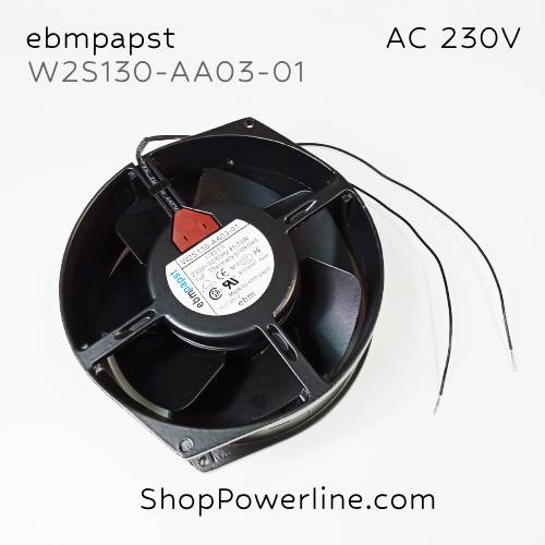 พัดลมใบพัดโลหะ Fan ebmpapst (W2S130-AA03-01, 7855ES) AC230V 172x150x55mm 45/39W (2wire)