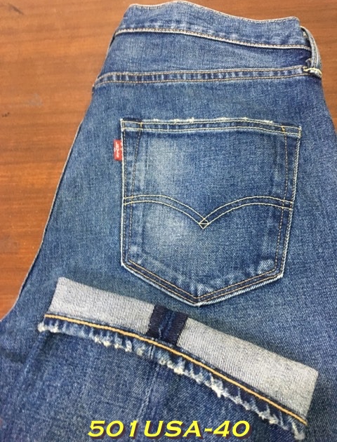 40. Levi’s 501 Made in USA – White Oak ผ้าฟอก เอว 35 ยาว 33