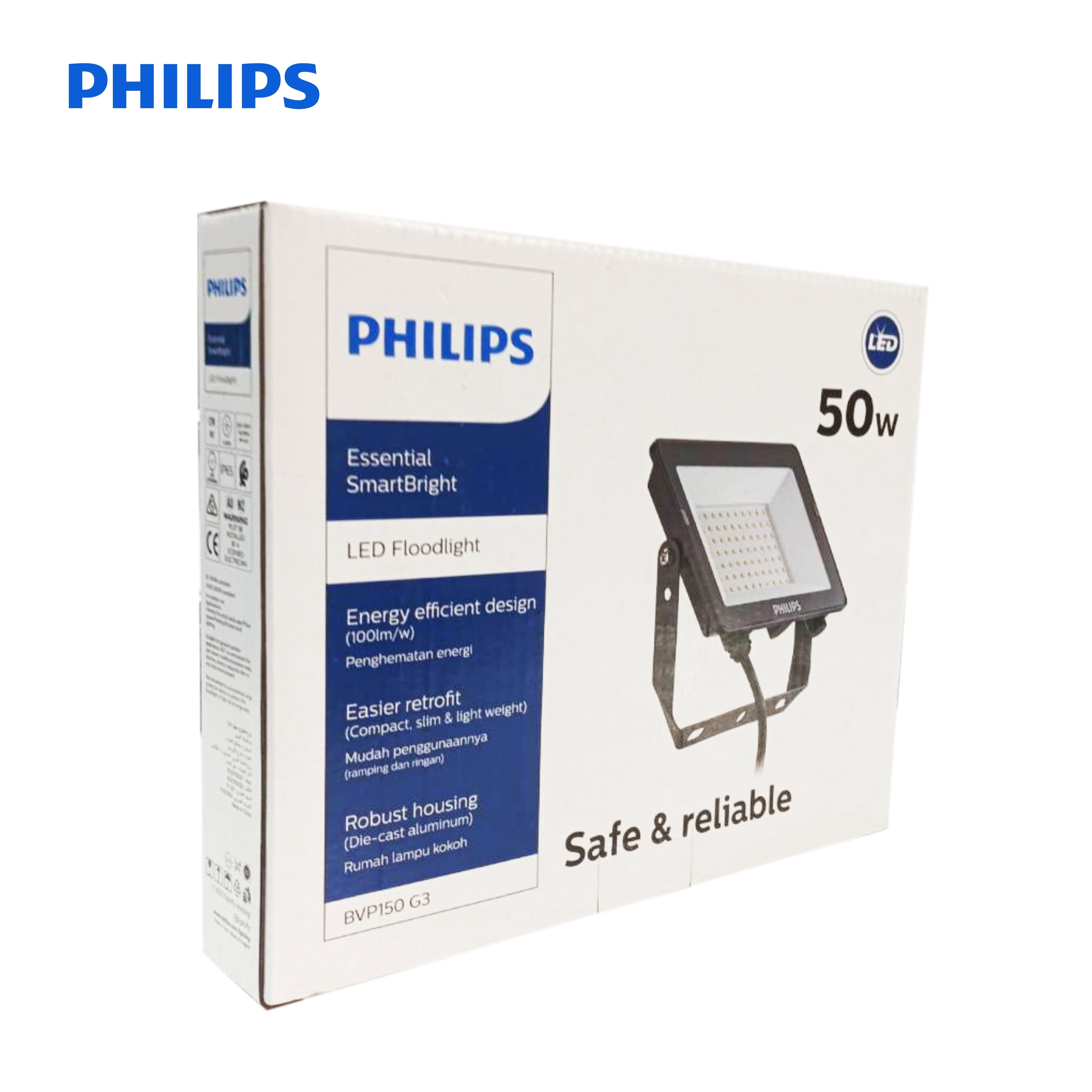 Philips LED Floodlight โคมฟลัดไลท์ BVP150 LED50/CW PSU 50W SWB G3 GM Cool White (แสงขาว)