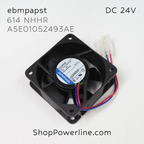 พัดลม Fan ebmpapst (614NHHR, A5E01052493AE) DC24V 60x60x25mm 0.125A 3.0W (2wire White D3 Plug)