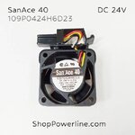 พัดลม Fan SanAce40 (109P0424H6D23, A90L-0001-0551#A) DC24V 40x40x20mm 0.07A (3wire Fanuc Plug, Bracket)