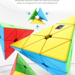 รูบิค พีระมิด MOYU Rubik Stickerless เคลือบสีจากโรงงาน NEW Design Anti pop ลดการเสียดสี รุ่นนี้ ลื่นมากมา จาก MOYU ออกแบบ แกนหมุน ใหม่ ชิ้นส่วน ใหม่ ในราคาประหยัดคุณภาพระดับเทพ rubik.รูบิค.รูบิก.ลูกบิด.รูบิคราคาถูก.พร้อมคู่มือรูบิคในกล่อง