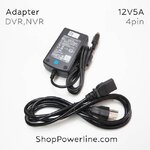 อะแดปเตอร์ Adapter DVR,NVR 12V 5A (4Pin)(Dual Pin Top+, Buttom-) SM/PS