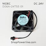พัดลม Fan NIDEC (D06A-24TS5 01) DC24V 60x60x25mm 0.10A (2wire Black Plug)