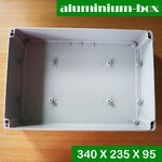 กล่องอลูมิเนียมกันน้ำ IP66 สีเทา ขนาด 340 X 235 X 95 มม.