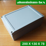 กล่องอลูมิเนียมกันน้ำ IP66 สีเทา ขนาด 200 X 130 X 78 มม.