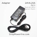 อะแดปเตอร์ Adapter 24V 6.25A (4Pin)(Dual Pin Left+, Right-)