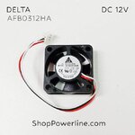 พัดลม Fan DELTA (AFB0312HA) DC12V 30x30x10mm 0.15A (3wire White C2 Plug)