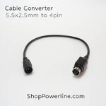 สายแปลง Cable Converter 5.5x2.5mm to 4Pin(Dual Pin Top+, Buttom-)