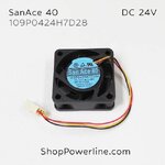 พัดลม Fan SanAce40 (109P0424H7D28) DC24V 40x40x15mm 0.08A (3wire White B2 Plug)