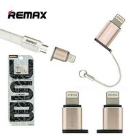 อแดปเตอร์ ตัวแปลงหัวmicro เป็นหัวiPhone Remax RA-USB2 (สีทอง)