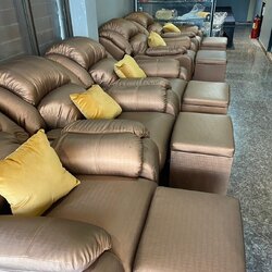 เก้าอี้นวดเท้ารุ่นแขนตรง ชุด 3 ชิ้น 💥PU silk 3128 ทองอ่อน💥 ราคายังไม่รวมค่าส่ง เลือกสีอื่นได้ทางช่องแชทไลน์ค่ะ