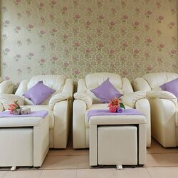 เก้าอี้นวดเท้ารุ่นตรง ชุด 3 ชิ้น 💥PU silk 3136 ขาวงาช้าง 💥 ราคายังไม่รวมค่าส่ง