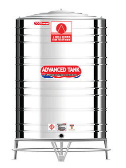 แท้งค์น้ำสแตนเลส แอ็ดวานซ์ ADVANCED ทรงก้นเรียบ AVF3000 ขนาด 3000 ลิตร