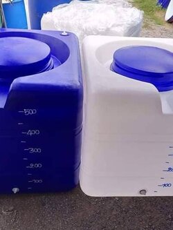 ถังน้ำทรงสี่เหลี่ยม P&S สีขาว สีน้ำเงิน ขนาด 300 , 500 ลิตร