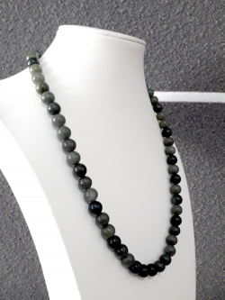 สร้อยคอหยกเขียว-ขาว @10 mm.ยาว 9" @ 10 mm. เขียว/ขาว/GREENWHITE 1 SKU-00048