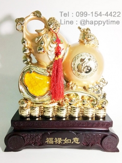 น้ำเต้ามงคลเก็บทรัพย์ กบคาบเหรียญ