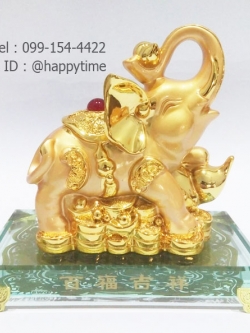 ช้างทองมงคล บนกองเงินกองทอง และน้ำเต้าทองคำ