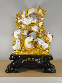 มังกรเลขแปด+ปลามงคล 19 นิ้ว สีขาว ของขวัญขึ้นบ้านใหม่ผู้ใหญ่ที่นับถือ