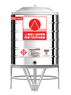 แท้งค์น้ำสแตนเลส แอ็ดวานซ์ ADVANCED ทรงก้นเรียบ AVF200 ขนาด 200 ลิตร