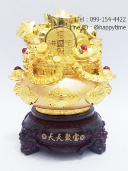 กระถางทองคำใส่เงินใส่ทอง ขนาด 10 นิ้ว