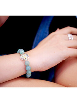 สร้อยข้อมมือ Jade Silver J402 @ 5 cm. White-Green 1 J402