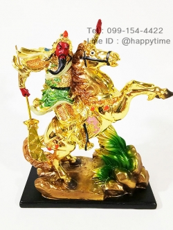 เทพเจ้ากวนอูออกรบ บนม้าสีทอง 9 นิ้ว